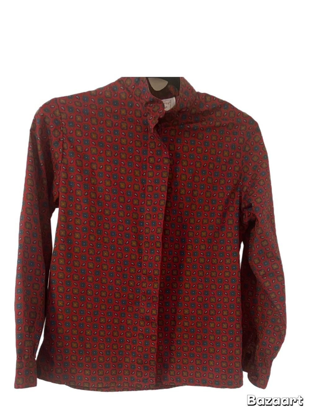 Vintage Pendleton Country Sophisticates Red Paisley Geometric Button-Up Blouse (
